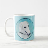 Mug Peinture de Borzoi (Blanc) - Joli Chien d'origine (Gauche)