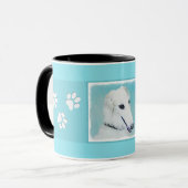 Mug Peinture de Borzoi (Blanc) - Joli Chien d'origine (Devant gauche)