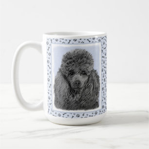 Mug Peinture de Caniche Jouet Miniature Noir Œuvre Ori