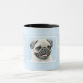 Mug Peinture de carlin - Joli art original de chien (Centre)