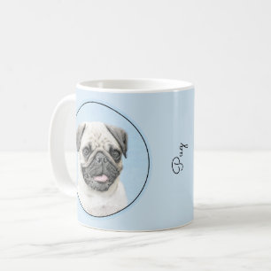 Mug Peinture de carlin - Joli art original de chien