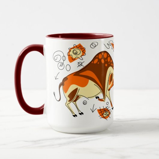 Mug Peinture de caverne d'Auroch avec Entoptocs (Gauche)