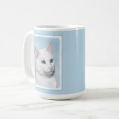 Mug Peinture de chat blanc - Cute Original Cat Art (Devant gauche)