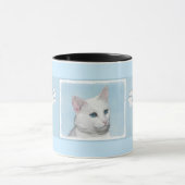 Mug Peinture de chat blanc - Cute Original Cat Art (Centre)