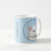 Mug Peinture de chat blanc - Cute Original Cat Art (Devant droit)