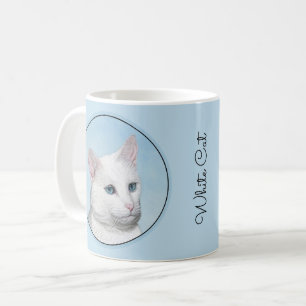 Mug Peinture de chat blanc - Cute Original Cat Art
