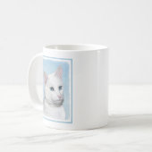 Mug Peinture de chat blanc - Cute Original Cat Art (Devant gauche)