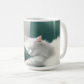 Mug Peinture de chat dormant sur un canapé vert (Devant droit)