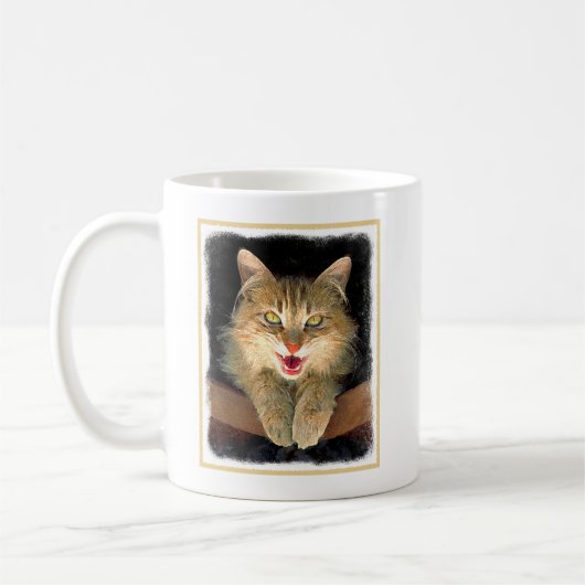 Mug Peinture de chat Mad - Cute Original Cat Art (Gauche)
