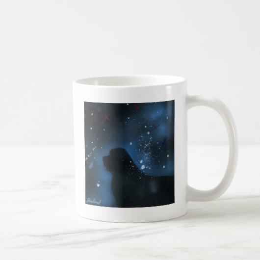 Mug Peinture de chien de Terre-Neuve (Droite)