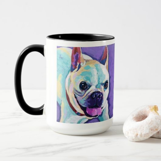 Mug Peinture de chien personnalisée - Aimé pour toujou (Avec donut)