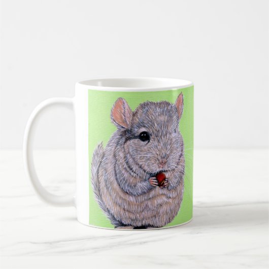 Mug Peinture de Chinchilla à la poitrine molle (Gauche)