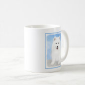 Mug Peinture de chiot Samoyé - Beau art original de ch (Devant droit)