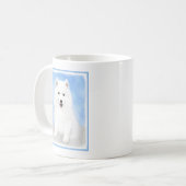 Mug Peinture de chiot Samoyé - Beau art original de ch (Devant gauche)