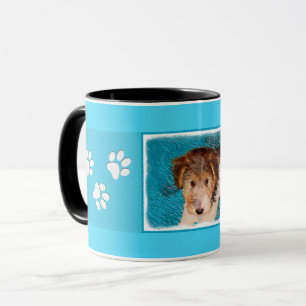 Mug Peinture de chiot Terrier Fox - Art de chien origi