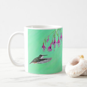 Mug Peinture de colibri et Fuchsia