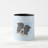 Mug Peinture de collie frontalière - Belle art origina (Centre)