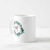 Mug Peinture de couronne de Noël de cerf de bébé (Devant gauche)