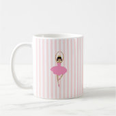 Mug Peinture de danseuse ballerine rayure rose (Gauche)