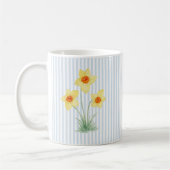 Mug Peinture de fleur de printemps jonquille rayure bl (Gauche)