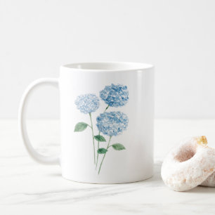 Mug Peinture de Fleur d'Hortensia Bleu