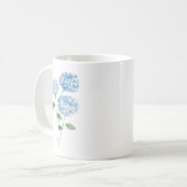 Mug Peinture de Fleur d'Hortensia Bleu (Devant gauche)