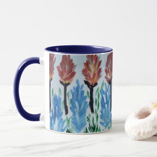 Mug Peinture de fleurs (Avec donut)