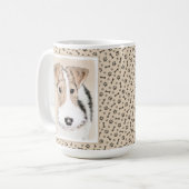Mug Peinture de Fox Terrier de fil - art original (Devant gauche)