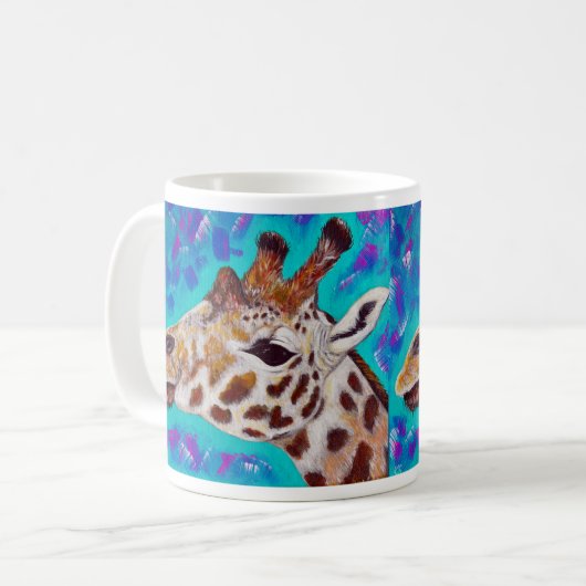 Mug Peinture de girafe colorée (Devant gauche)