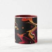 Mug Peinture de gravité zéro Abstrait en orange et noi (Centre)