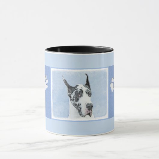 Mug Peinture de Great Dane (Arlequin) - Art original d (Centre)