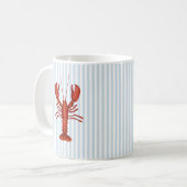 Mug Peinture de homard Bleu Nautique Bleu Bande Côtièr (Devant gauche)