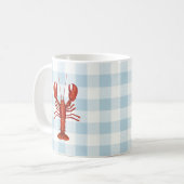 Mug Peinture de homard Nautique Côtier En vichy Motif (Devant gauche)