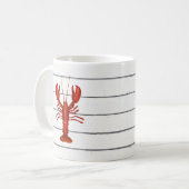 Mug Peinture de homard Nautique Shiplap Côtier (Devant gauche)