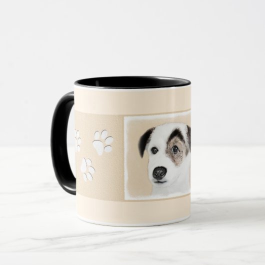 Mug Peinture de Jack Russell Terrier de pasteur - art (Devant gauche)