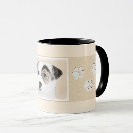 Mug Peinture de Jack Russell Terrier de pasteur - art (Devant droit)