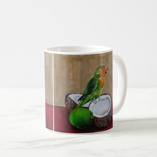 Mug Peinture de la fête tropicale de l'inséparable par (Devant droit)