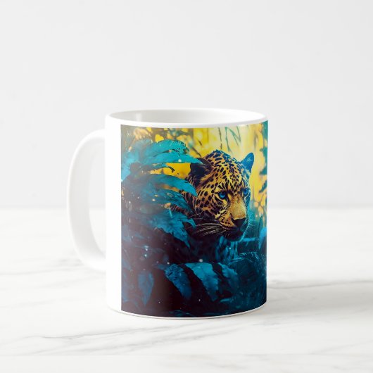 Mug Peinture de la jungle d'un léopard (Devant gauche)