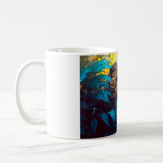 Mug Peinture de la jungle d'un léopard (Gauche)