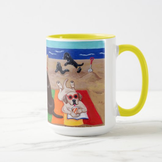 Mug Peinture de Labradors de brise d'été (Droite)