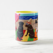 Mug Peinture de Labradors de brise d'été (Centre)