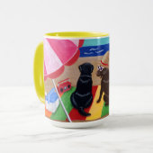 Mug Peinture de Labradors de brise d'été (Devant gauche)