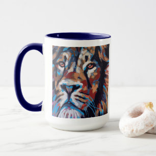 Mug Peinture de Lion - Cadeau pour les Amoureux des An