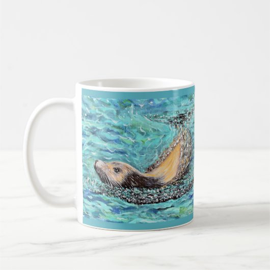 Mug Peinture de lion de mer (Gauche)