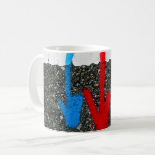 Mug Peinture de marquage routier - Flèches bleues roug