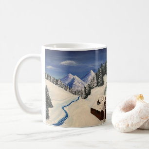 Mug Peinture de montagne Wilderness Cabine
