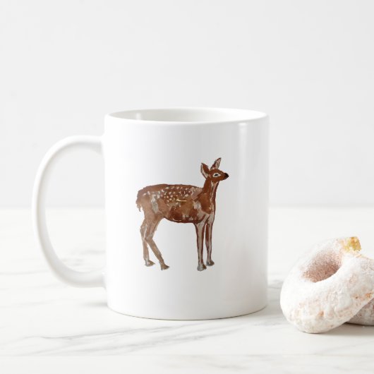 Mug Peinture de Noël de Baby Deer Wilderness (Avec donut)