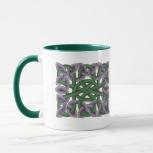 Mug Peinture de noeud celtique écossaise en violet et 