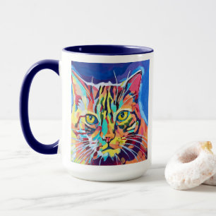 Mug Peinture de portrait de chat personnalisé - Animal