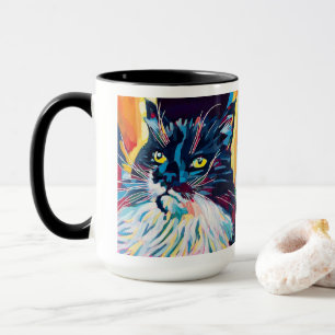 Mug Peinture de portrait de chat personnalisée - Anima